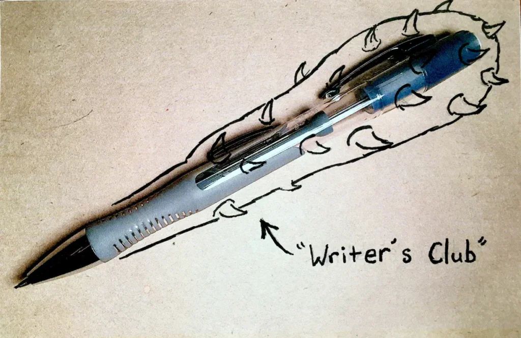 Writers Club pen-with-spikes